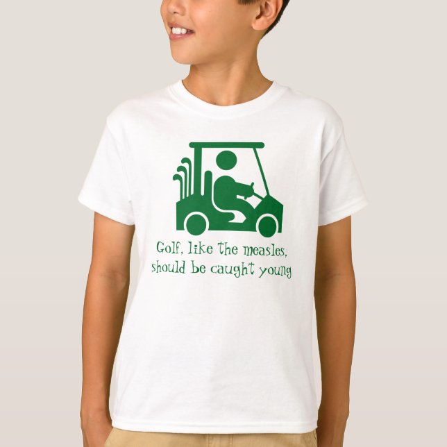 Funny Golf Golfer Green Kids T-shirt (Front)
