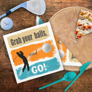 Funny Golf Grab Your Balls Napkin