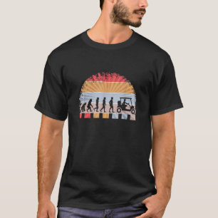 Funny Golf Graphic Design Retro Style Evolution Of T-Shirt