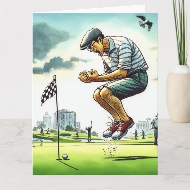 Funny Golf Greeting Card (Front)