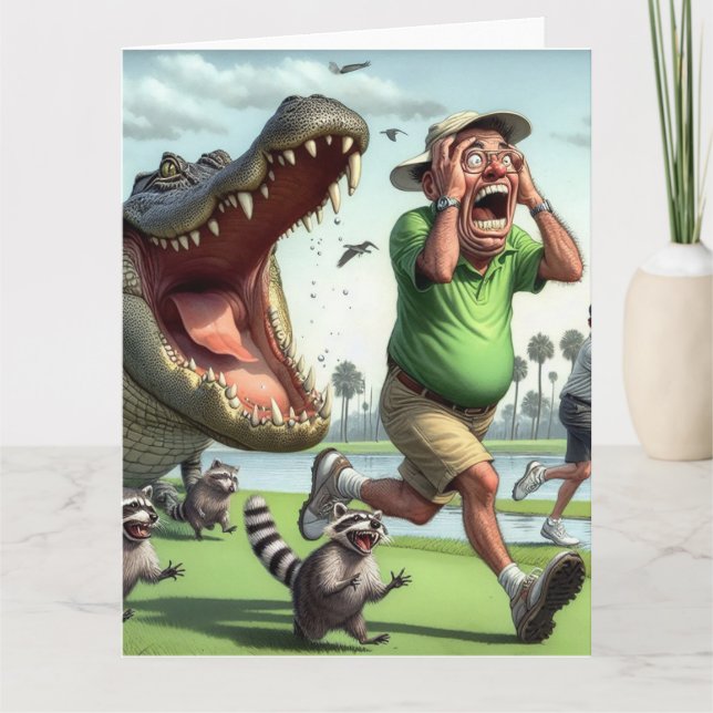 Funny Golf Greeting Card (Front)