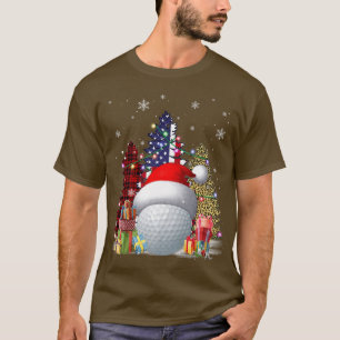 Funny Golf Hat Santa Flag Us Buffalo Plaid Leopard T-Shirt