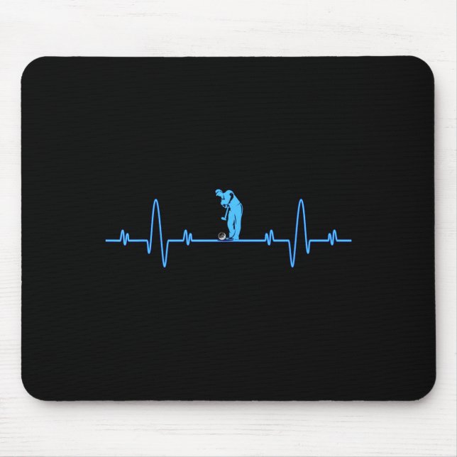 Funny Golf Heartbea - Golfers Men Women Cool  Mouse Pad (Front)
