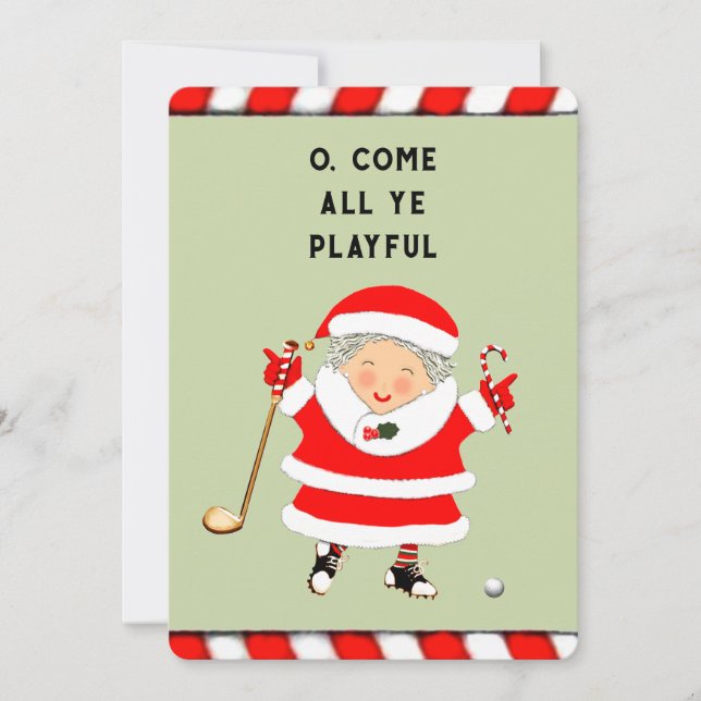 Funny Golf Holiday Card (Front)