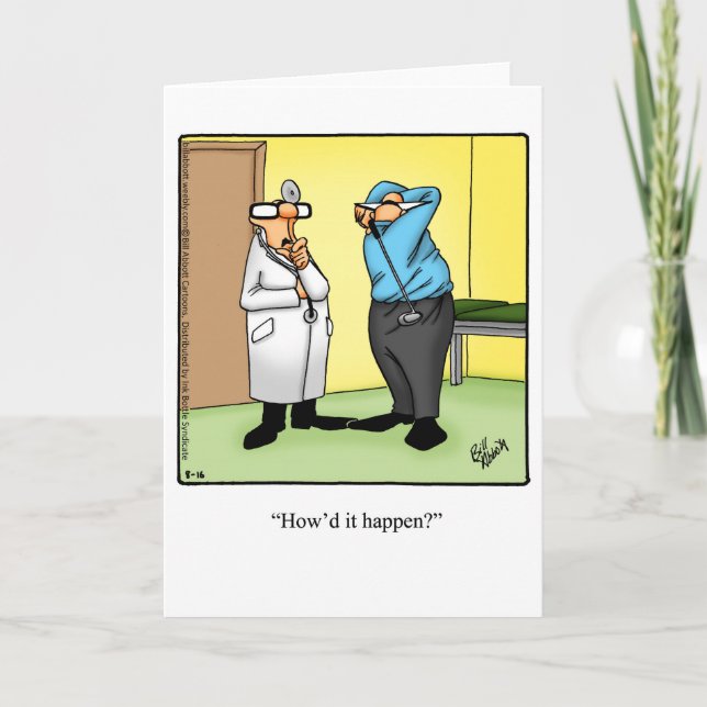 Funny Golf Humour Blank Greeting Card (Front)