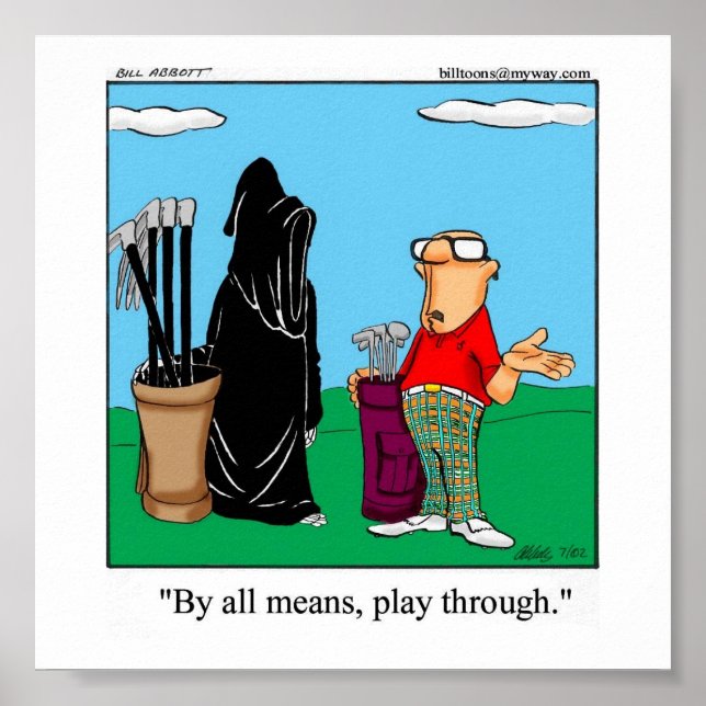 Funny Golf Humour Poster Gift (Front)