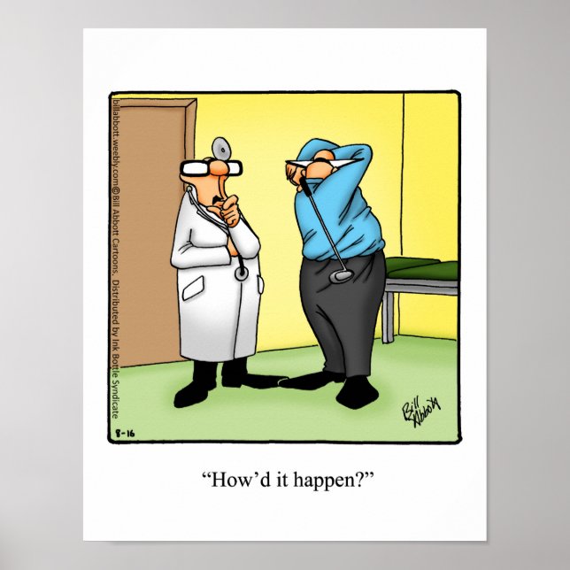Funny Golf Humour Poster Gift (Front)
