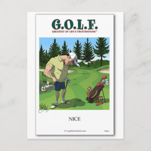 Funny golf image postcard