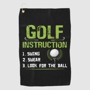 Funny Golf Instructions Towel