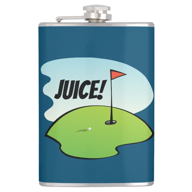 Funny Golf Juice Birdy Celebration Modern Hip Flask (Front)