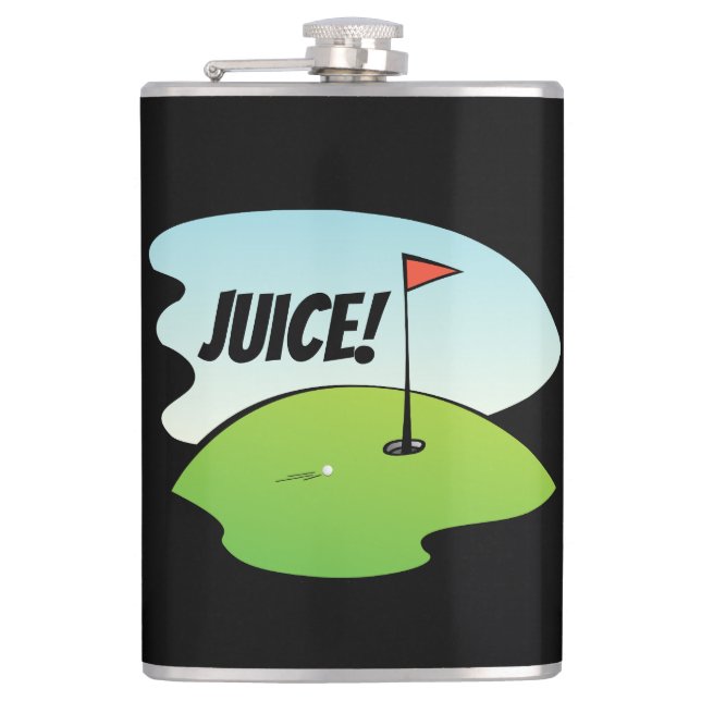 Funny Golf Juice Birdy Celebration Modern Hip Flask (Front)