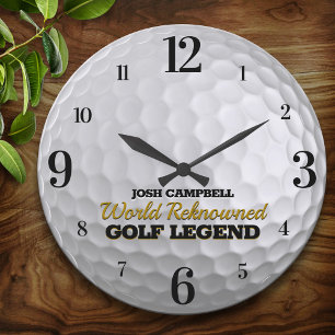 Funny Golf Legend Golf Ball Personalised Large Clock