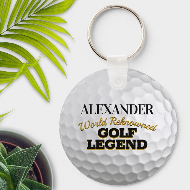 Funny Golf Legend Golf Ball Personalized Key Ring (Creator Uploaded)