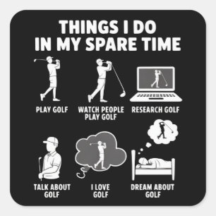 Funny Golf Lover Coach Gifts Dad Grandpa Golfer Square Sticker