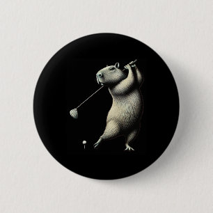 Funny Golf Lover Crew Matching Dad Mum Capybara Go 6 Cm Round Badge