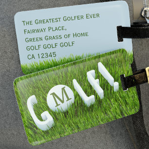  Funny Golf Monogram Golfing Travel Luggage Tag
