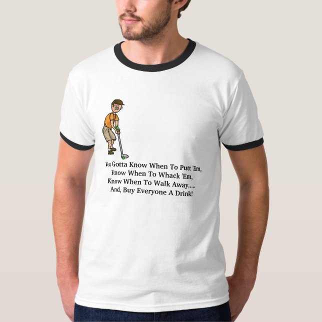 Funny Golf Motto Cartoon Tshirt (Front)