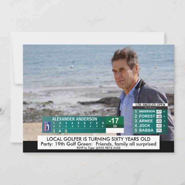 Funny Golf News ️♂ 40th 50th 60th Men's Birthday  Invitation (Front)