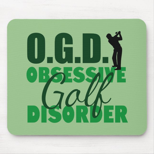 Funny Golf Obsessed Green Mouse Pad (Front)
