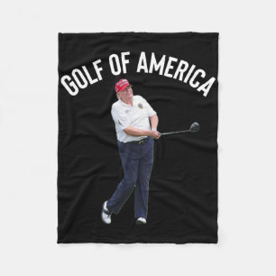 Funny Golf Of America Donald Trump Pun Fleece Blanket