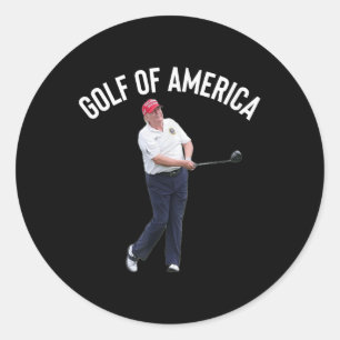 Funny Golf Of America Donald Trump Pun T-shirt.png Classic Round Sticker