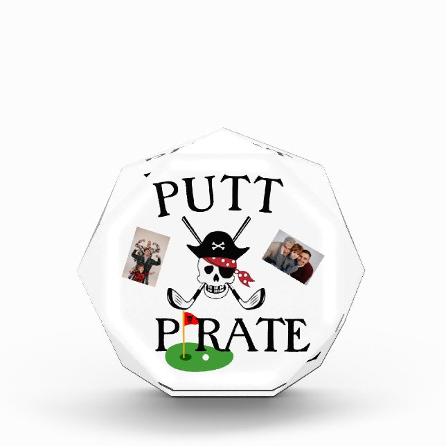 Funny Golf Photo Frame - Custom Personalised Gift Block (Front)