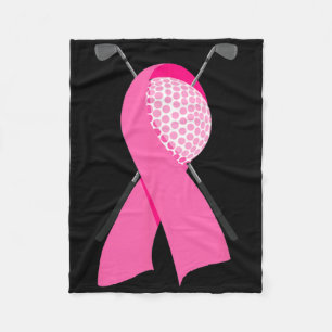 Funny Golf Pink Ribbon Breast Cancer Awareness Sup Fleece Blanket