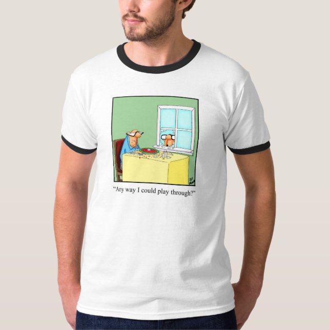 Funny Golf "Play Through" Humour Tee Shirt (Front)