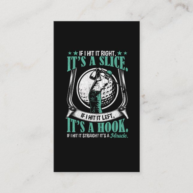 Funny Golf Player Lucky Golf Swing Skill Joke Business Card (Front)