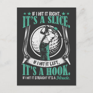 Funny Golf Player Lucky Golf Swing Skill Joke Postcard