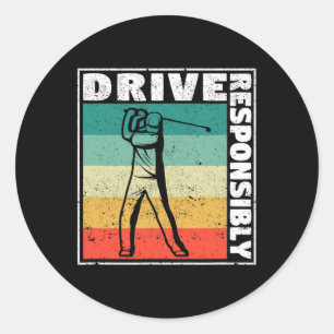 Funny Golf Player Shot Golfing Golf Humour Drive R Classic Round Sticker