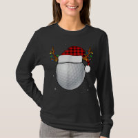 Funny Golf Reindeer Santa Hat Christmas Pyjamas Ho