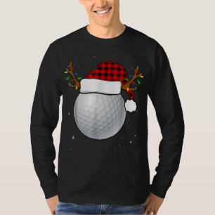 Funny Golf Reindeer Santa Hat Christmas Pyjamas Ho T-Shirt