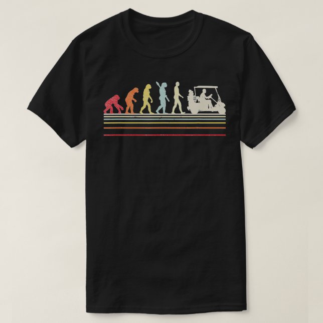 Funny Golf  Retro Style Evolution Of Man  T-Shirt (Design Front)