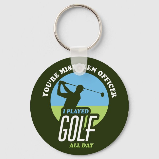 Funny Golf Saying For Golfers Key Ring (Front)