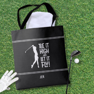 Funny Golf Saying Modern Black White  Tote Bag