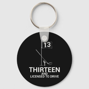 Funny Golf Saying Teen Golfer 13th Birthday  Key Ring