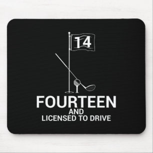 Funny Golf Saying Teen Golfer 14th Birthday Mouse Pad