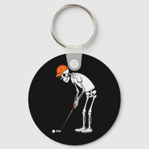 Funny Golf Skeleton Golf Halloween Golfing Sports Key Ring