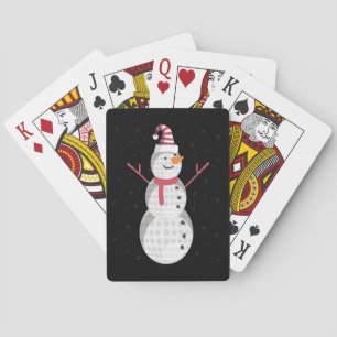 Funny Golf Snowman Christmas New Year Gift Playing Cards