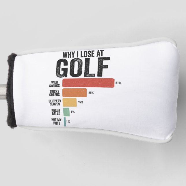 Funny Golf Sport Why I Lose At Golfing Game Retro  Golf Head Cover (Front)