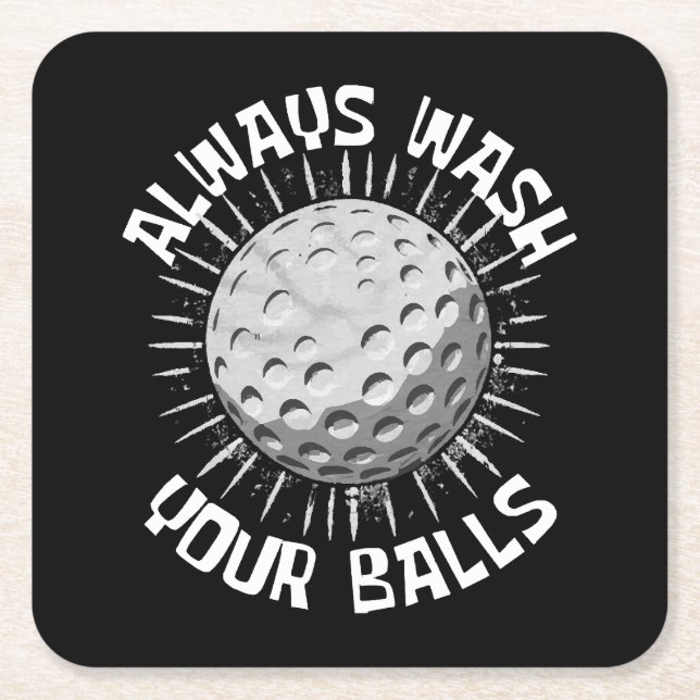 Funny-golf Square Paper Coaster (Front)