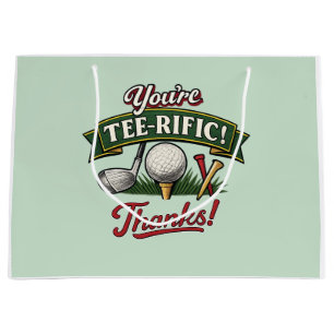 Funny Golf Thank You Large Gift Bag