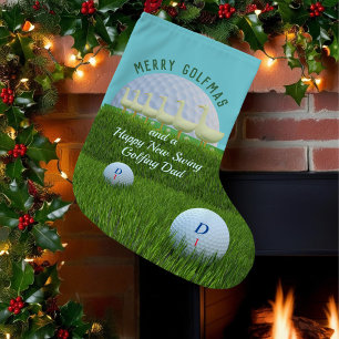 Funny Golf Theme Six Geese Christmas Stocking