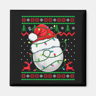 Funny Golf Ugly Christmas Sweater Womens Mens Golf Magnet
