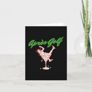 Funny Golfer Apres Golf Retro Girl Golfer In Marti Card