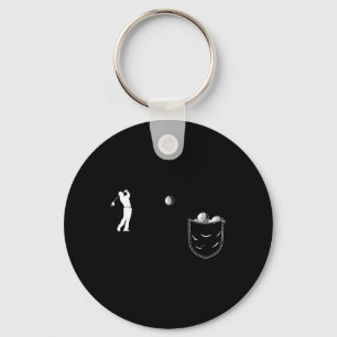 Funny Golfer Art Golf In Pocket Funny Golfing Key Ring