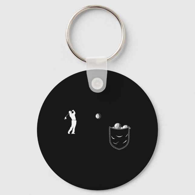 Funny Golfer Art Golf In Pocket Funny Golfing  Key Ring (Front)