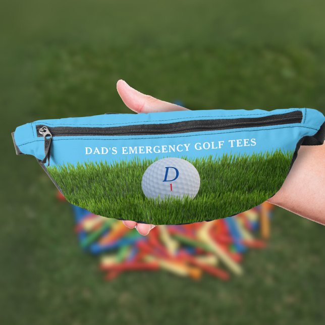 Funny Golfer Emergency Golf Tees Monogram Bum Bags (Perfect waist bag to carry your emergency golf tees. Just add your initial and golf ball number)