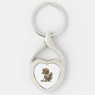 Funny Golfer Gift � Dachshund on the Tee Key Ring